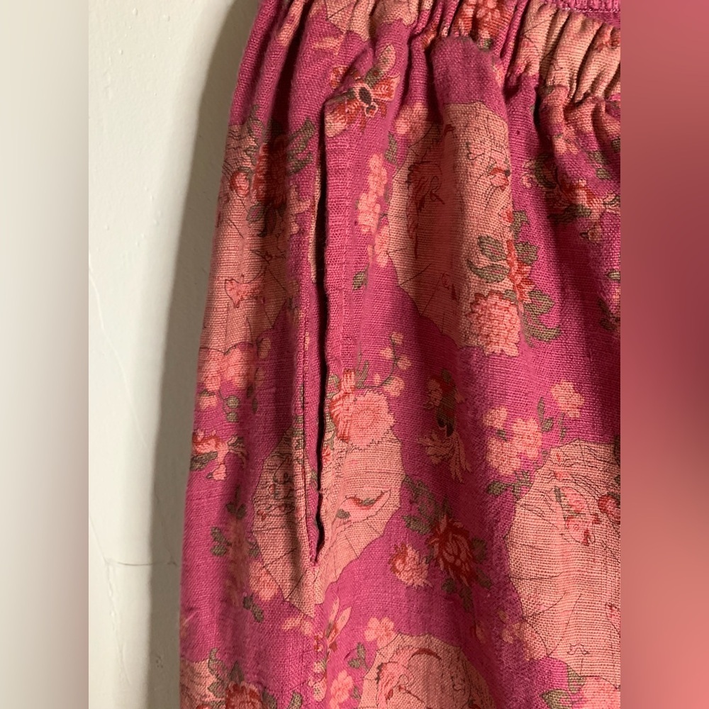 Linen Magenta Wideleg Cottagecore Pants by Subtle Tones - Picture 4 of 10